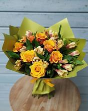 Букет цветов из:  Альстромерии и Розы в Ефимовский