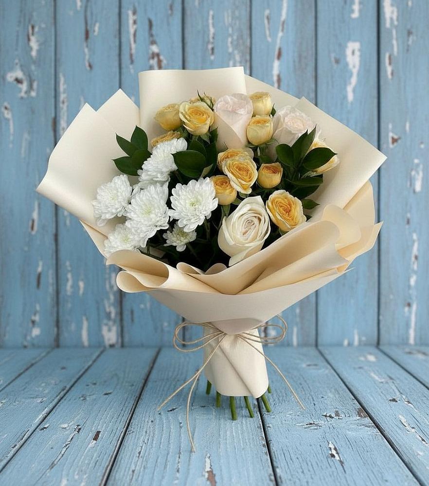 Букет цветов из: Розы и Хризантемы в Ефимовский