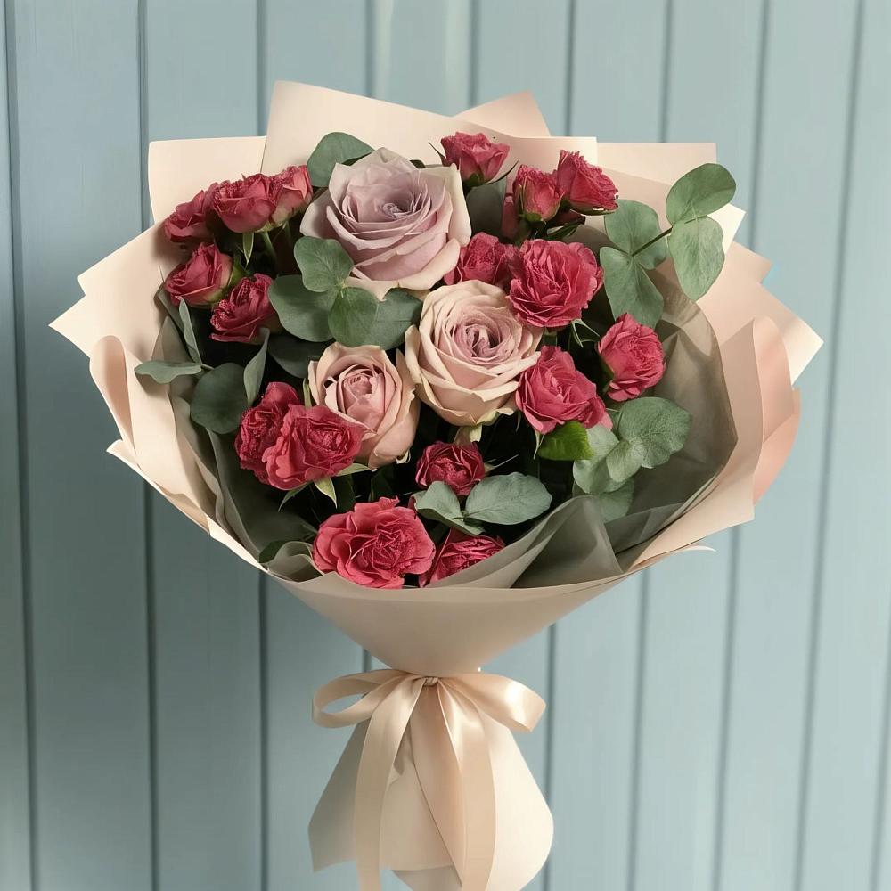 Букет цветов из: Гвоздики и Розы в Ефимовский