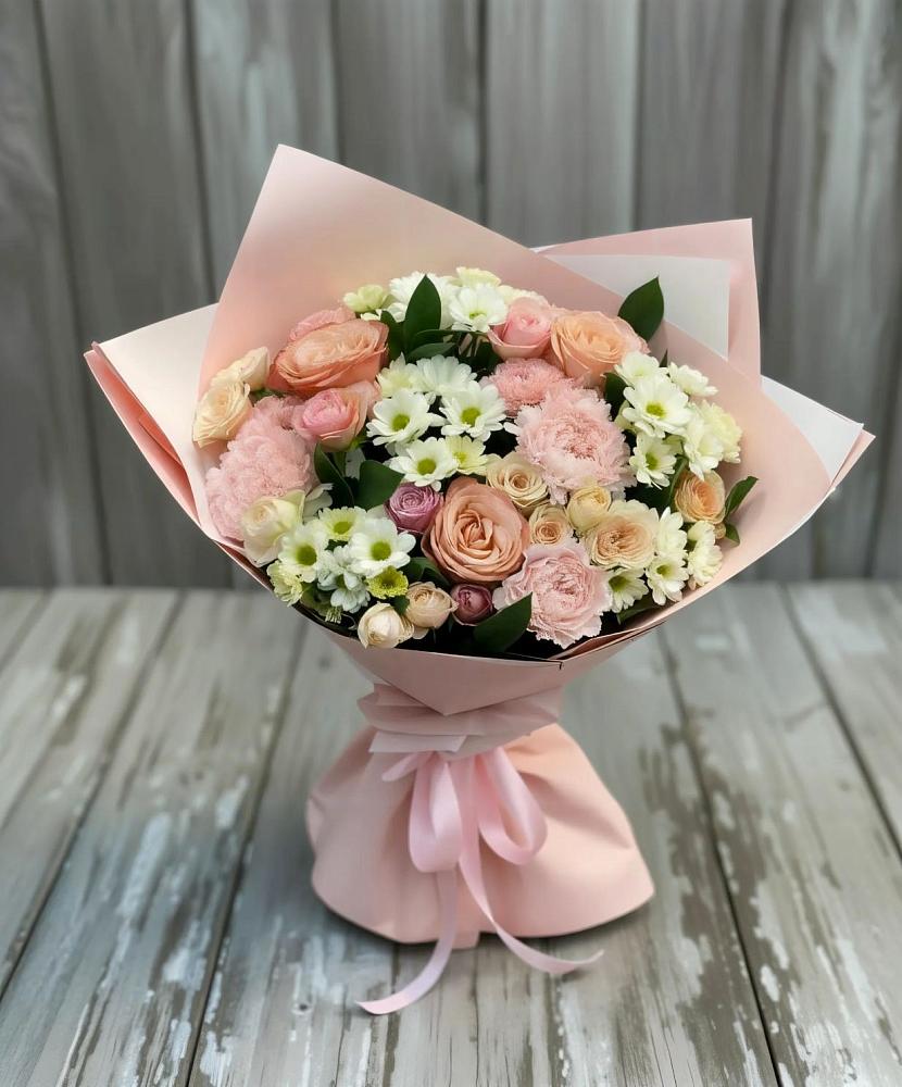 Букет цветов из: Гвоздики, Розы и Хризантемы в Ефимовский