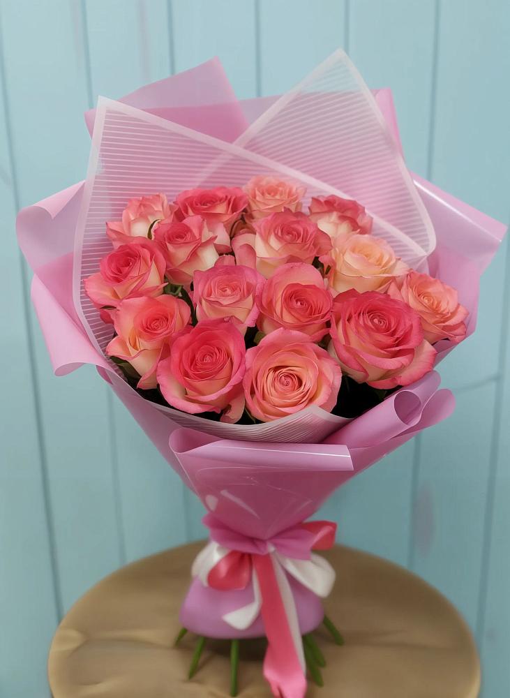 Букет 15 Розовых роз Равель в Ефимовский