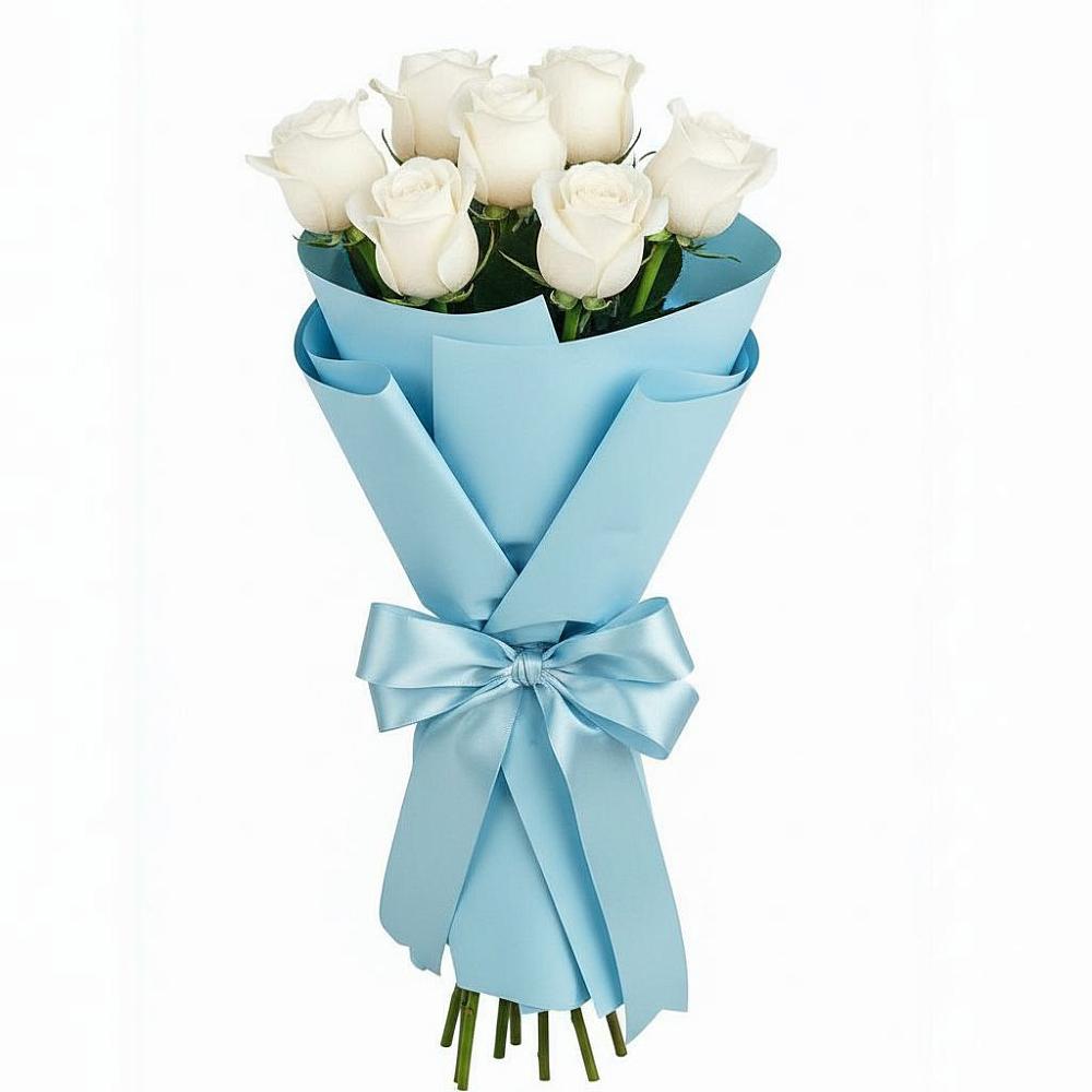 Букет 7 белых роз Проуд в Ефимовский