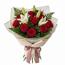 Букет цветов из:  Лилии и Розы в Ефимовский
