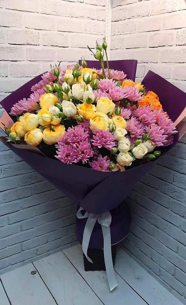 Букет цветов из: Хризантемы и Розы в Ефимовский