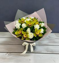 Букет цветов из:  Орхидеи и Розы в Ефимовский