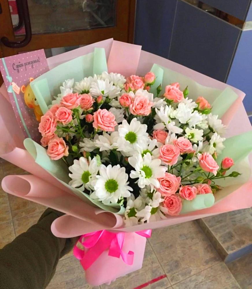 Букет цветов из: Розы и Хризантемы в Ефимовский