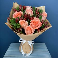 Букет цветов из:  Розы и Альстромерии в Ефимовский