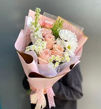 Букет цветов из:  Хризантемы и Розы в Ефимовский