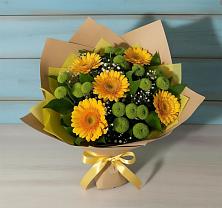 Букет цветов из:  Герберы и Хризантемы в Ефимовский