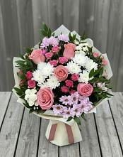 Букет цветов из:  Альстромерии, Гвоздики, Розы и Хризантемы в Ефимовский