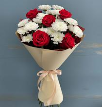 Букет цветов из:  Розы и Хризантемы в Ефимовский