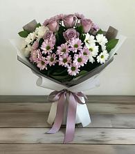 Букет цветов из:  Хризантемы и Розы в Ефимовский
