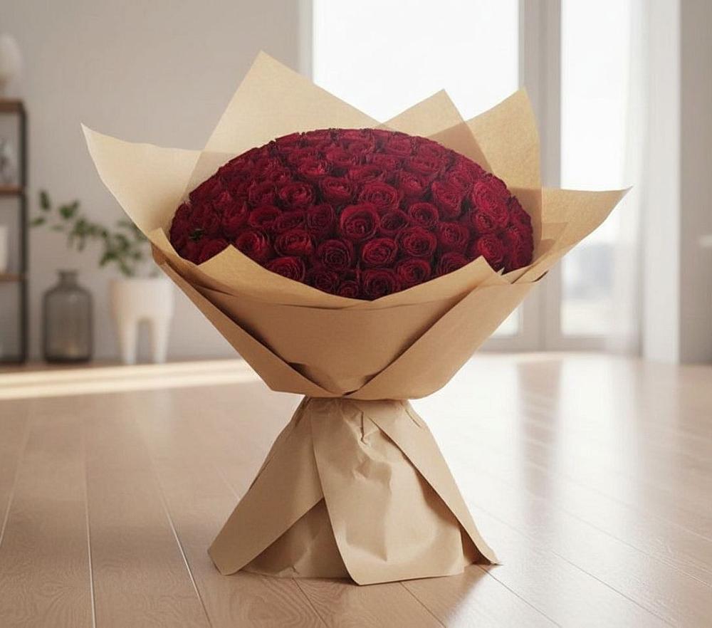 Букет 101 Красная роза в Ефимовский