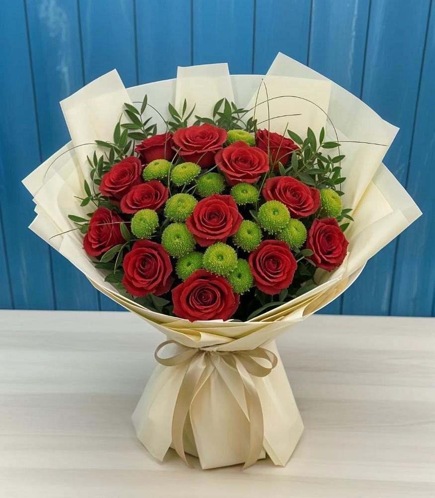 Букет цветов из: Розы и Хризантемы в Ефимовский